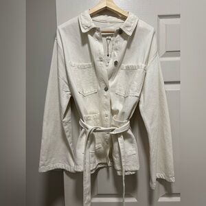 Zara Cream Belted Utility Jacket